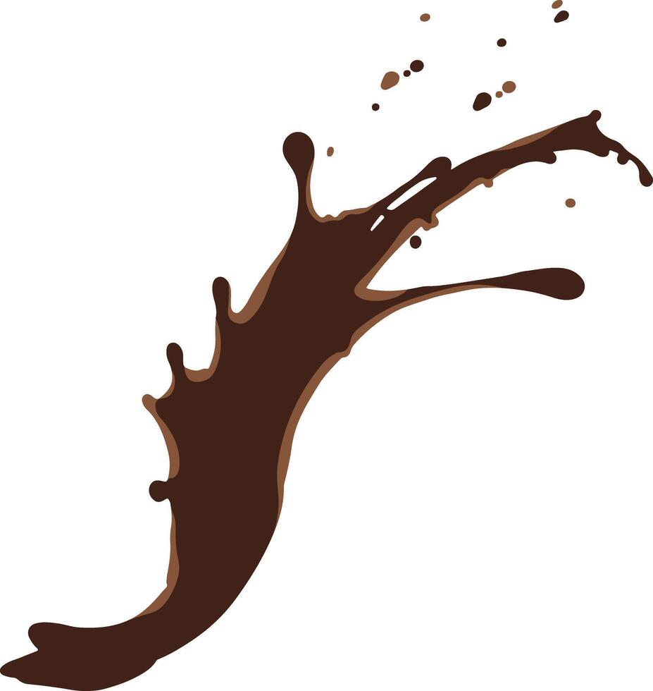 Chocolate Splash on White Background. Melting Chocolate vector