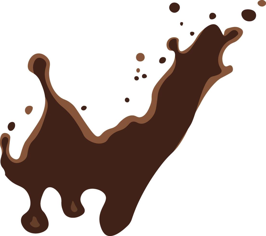 Chocolate Splash on White Background. Melting Chocolate vector