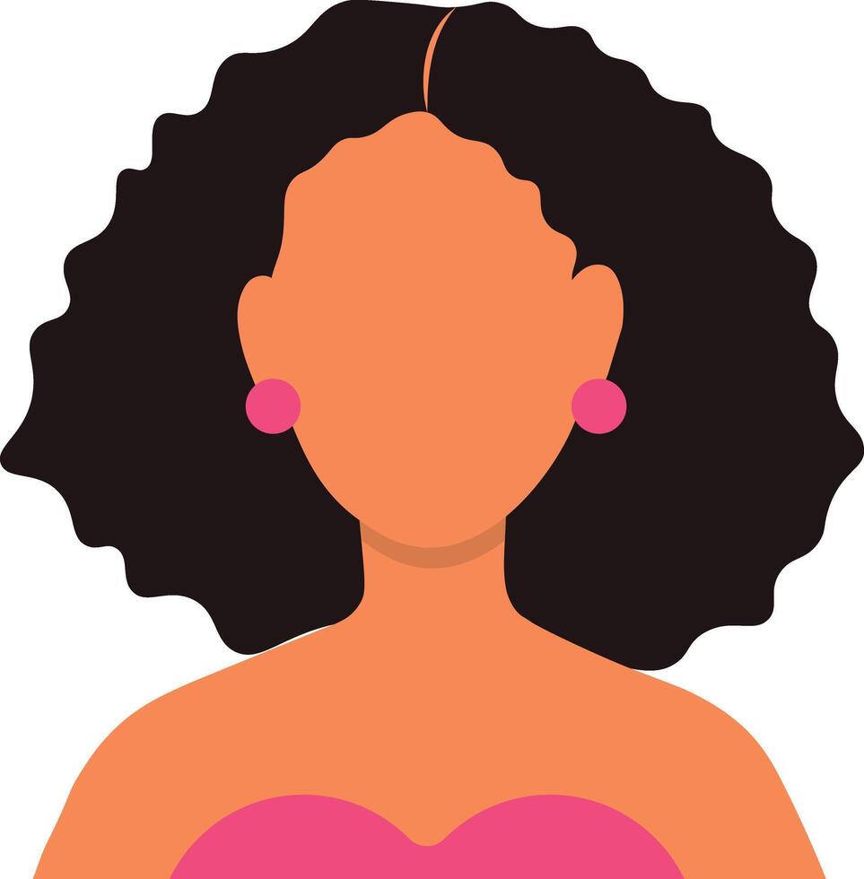 africano mujer avatar en blanco cara diseño. retrato usuario perfil. aislado ilustración vector