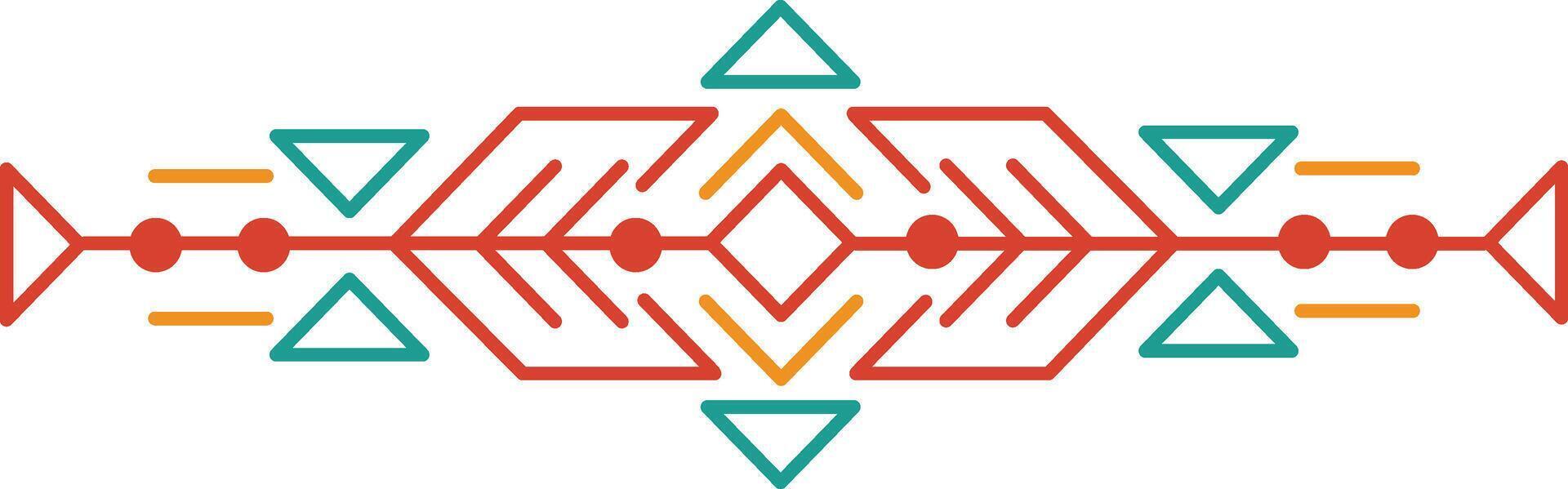 Aztec Dividers with Seamless Pattern. Ethnic Tribal Borders. Illustration on White Background vector