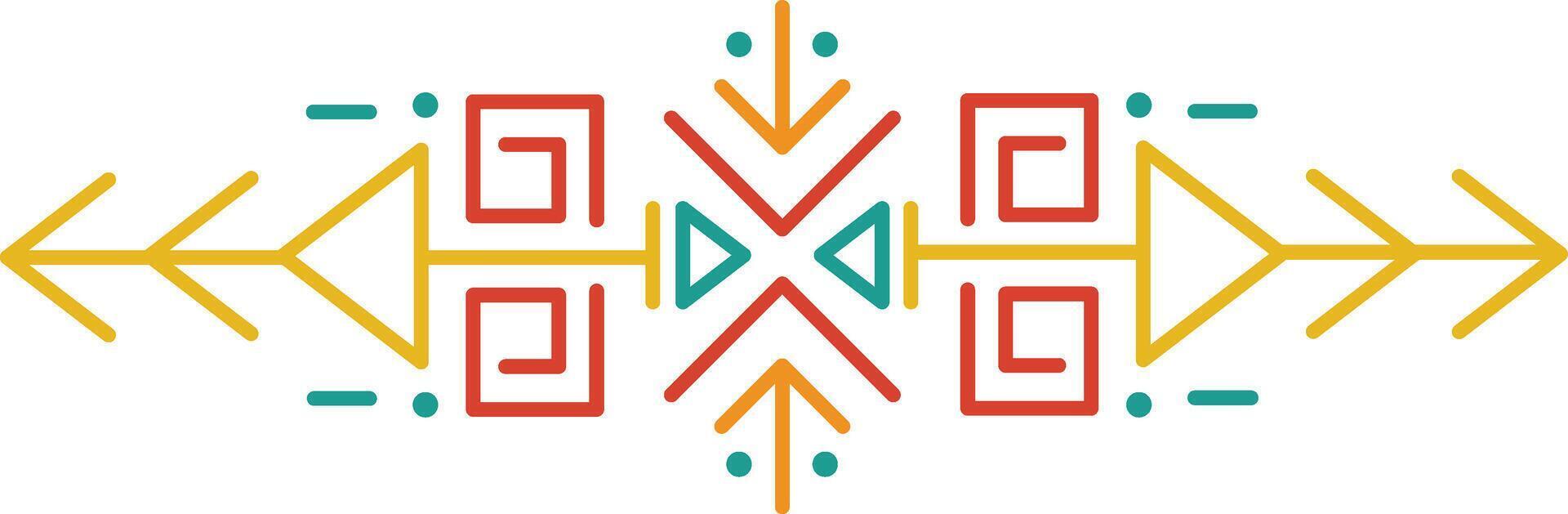 Aztec Dividers with Seamless Pattern. Ethnic Tribal Borders. Illustration on White Background vector