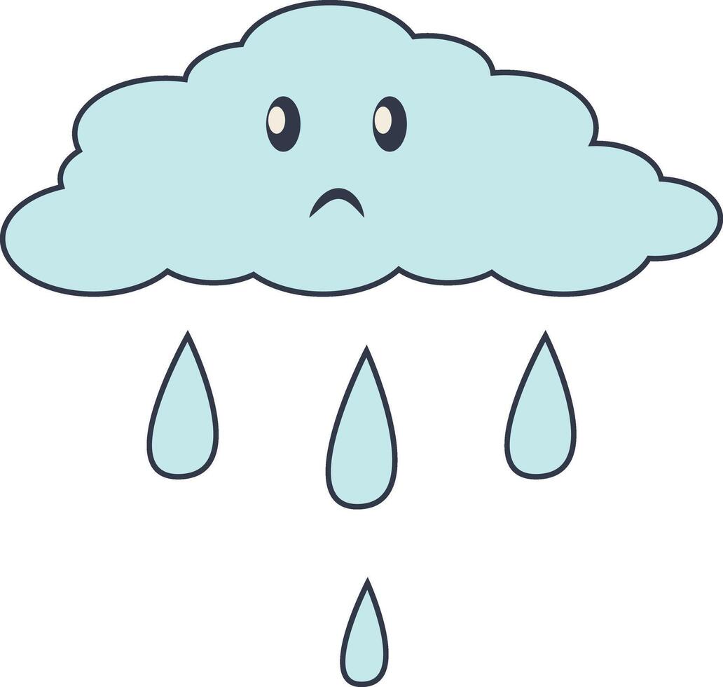 Kawaii Weather Icon. Cute Cartoon Character. Illustration Design vector