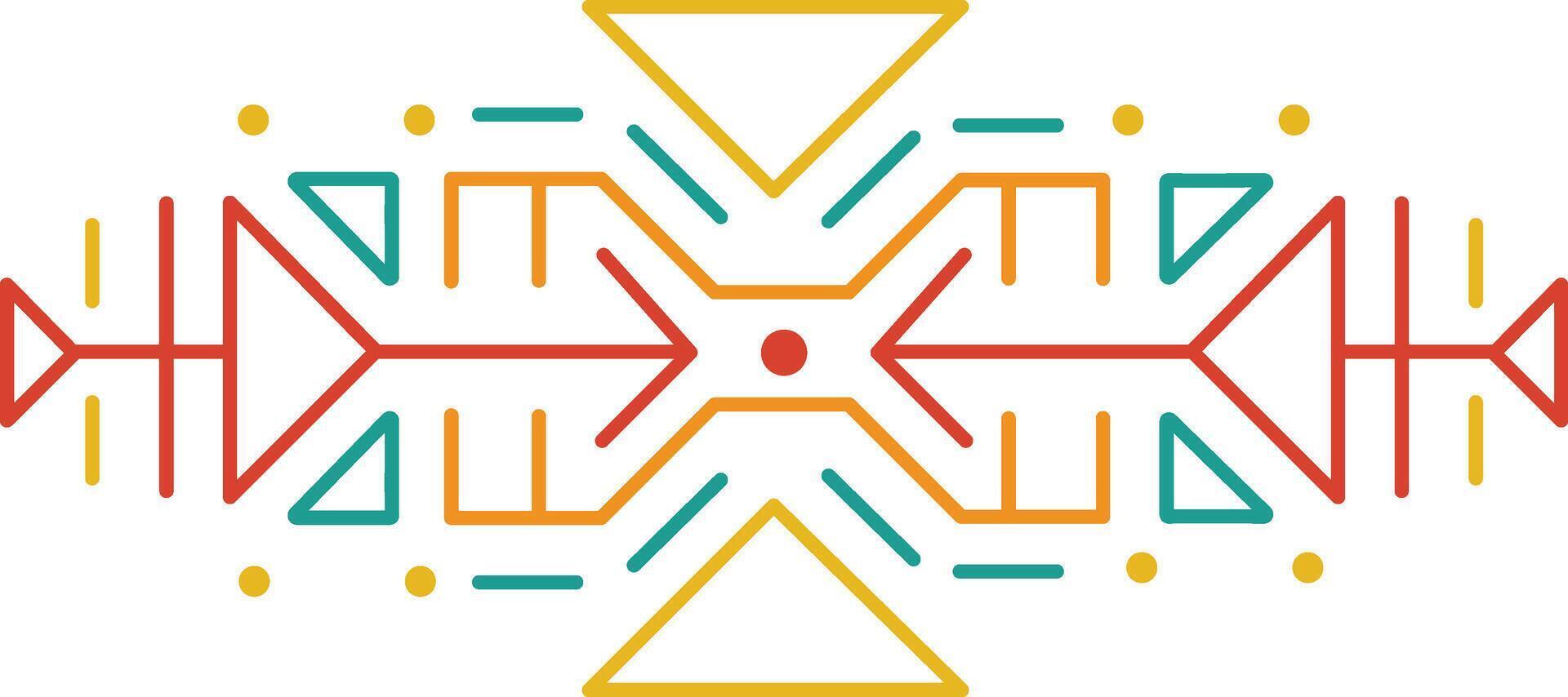 Aztec Dividers with Seamless Pattern. Ethnic Tribal Borders. Illustration on White Background vector