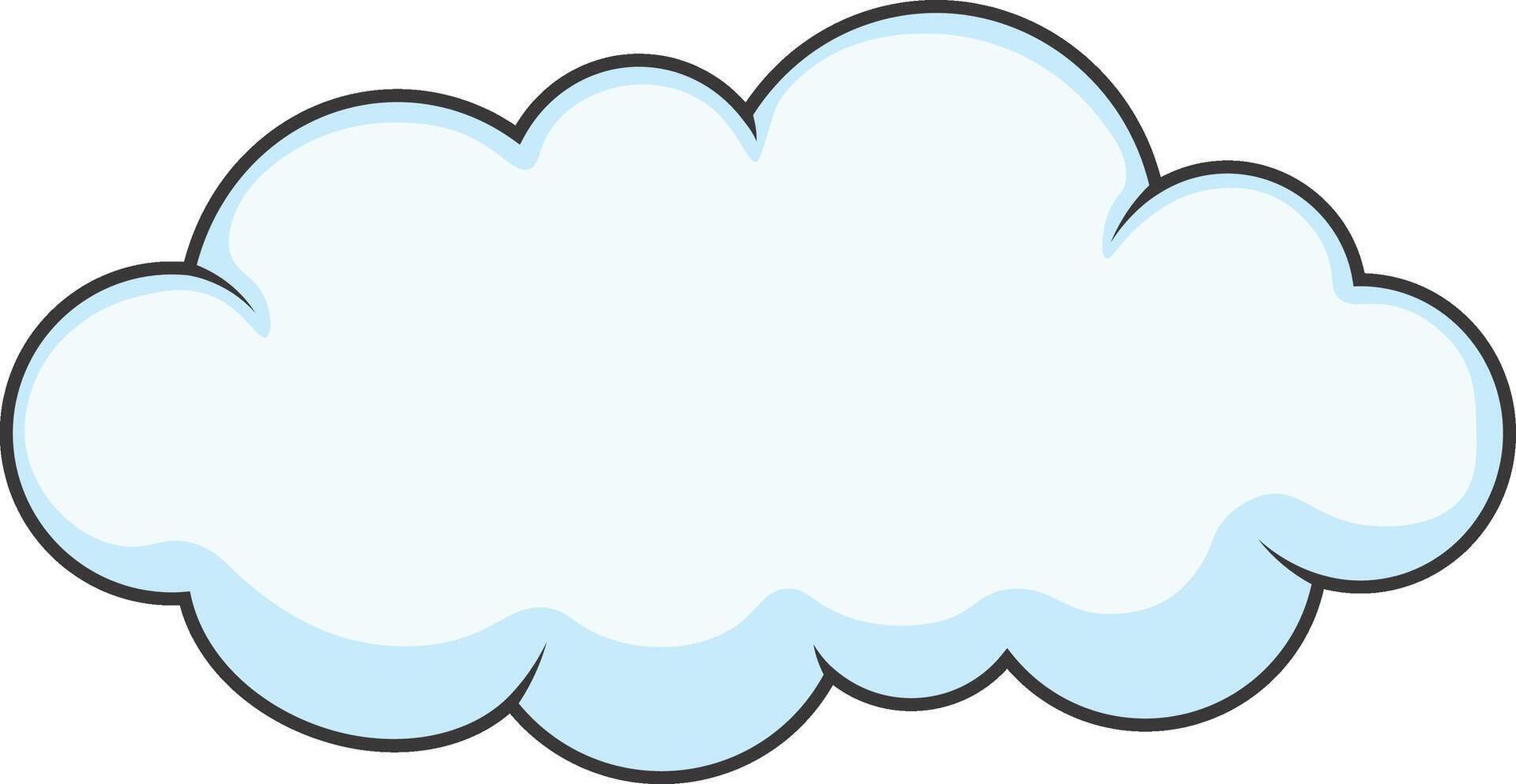 dibujos animados nubes en blanco antecedentes. Cloudscape elemento vector