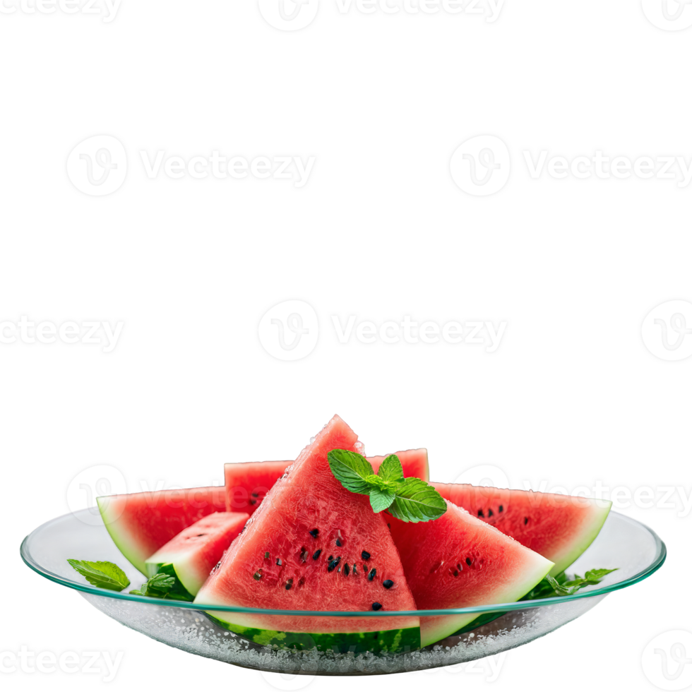 Watermelon and mint salad with cubed watermelon fresh mint and a sprinkle of sea salt png