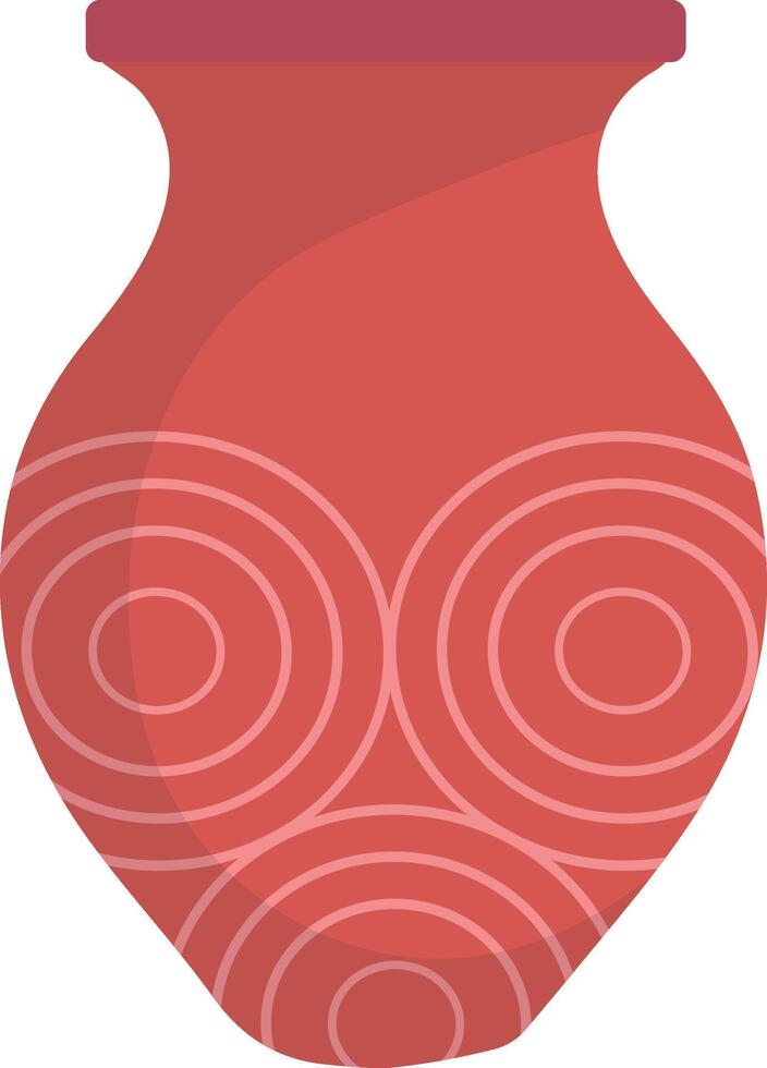 Ceramic Vase Illustration with Antique Design. vector