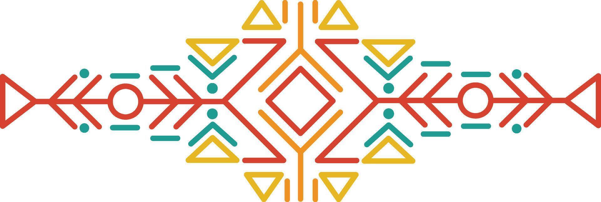 Aztec Dividers with Seamless Pattern. Ethnic Tribal Borders. Illustration on White Background vector