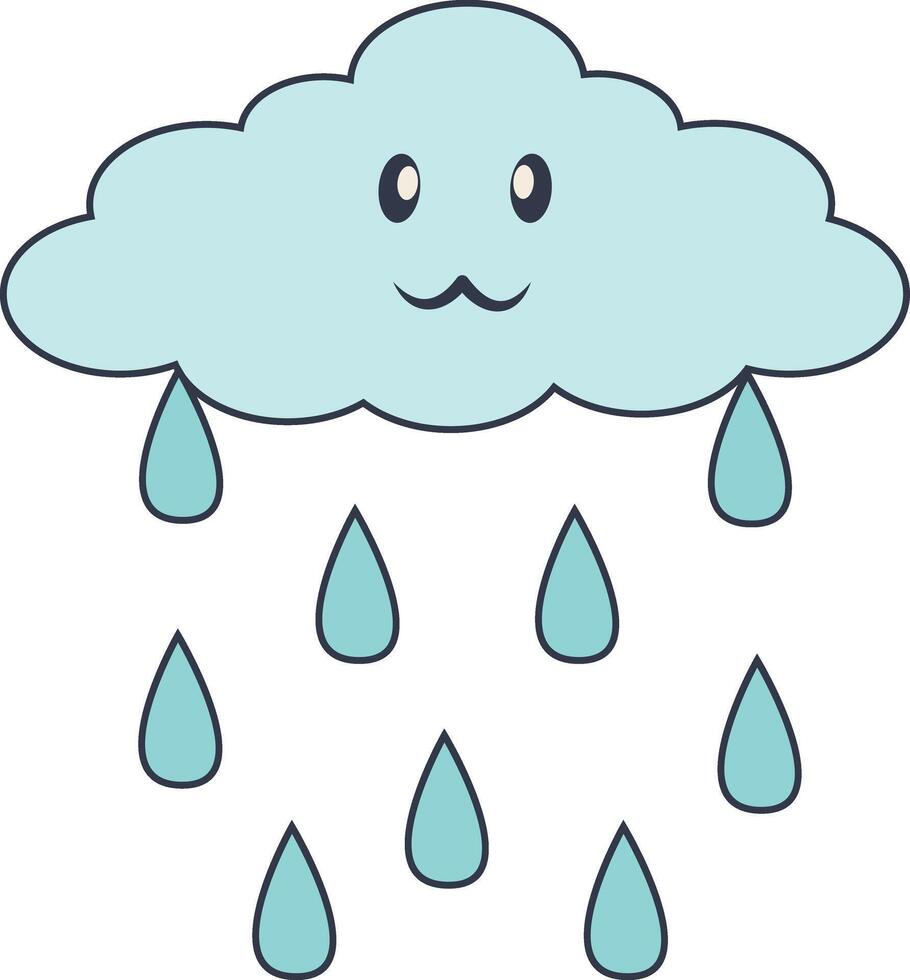 Kawaii Weather Icon. Cute Cartoon Character. Illustration Design vector