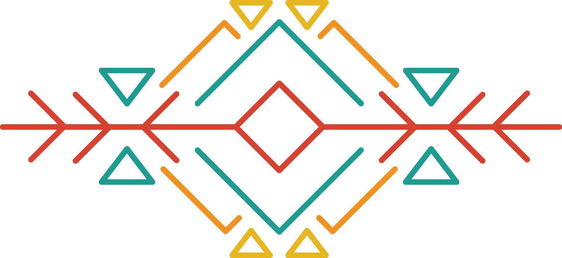 Aztec Dividers with Seamless Pattern. Ethnic Tribal Borders. Illustration on White Background vector