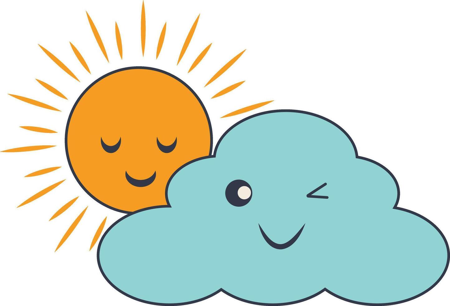 Kawaii Weather Icon. Cute Cartoon Character. Illustration Design vector