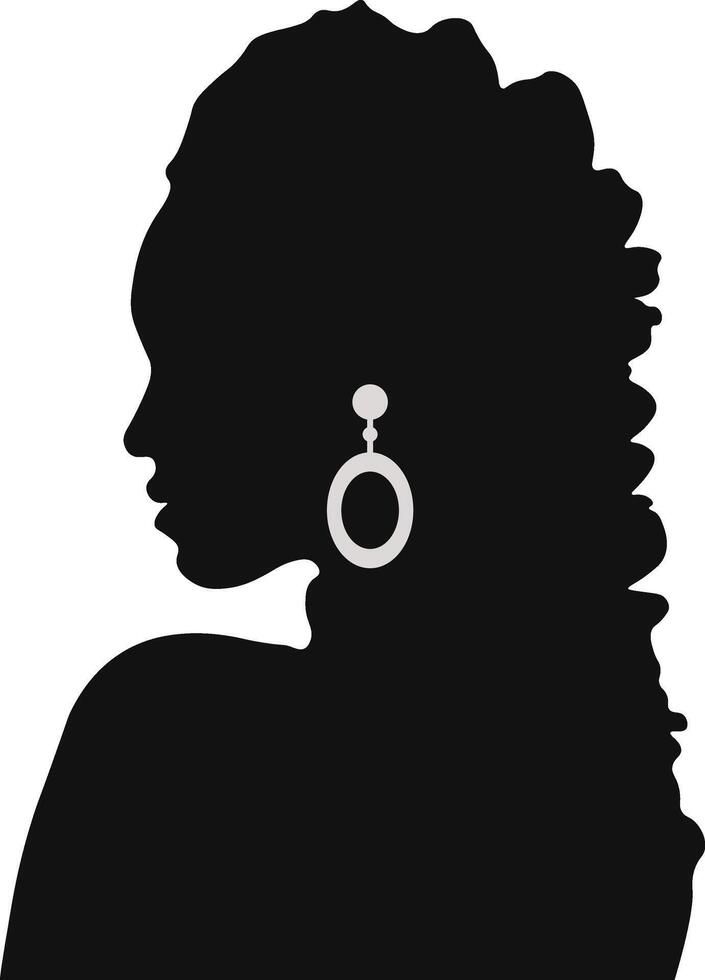 negro historia mes mujer silueta. con algunos accesorios. aislado gráfico diseño vector