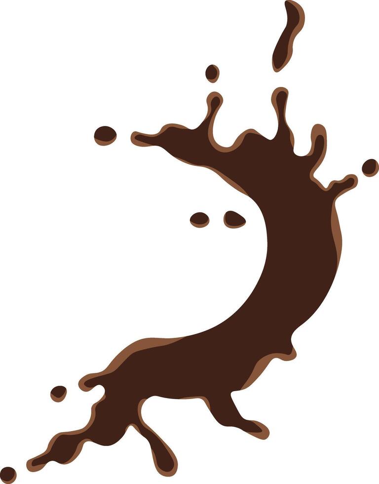 Chocolate Splash on White Background. Melting Chocolate vector