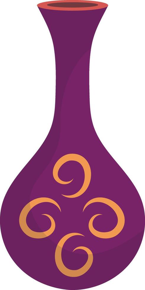 Ceramic Vase Illustration with Antique Design. vector