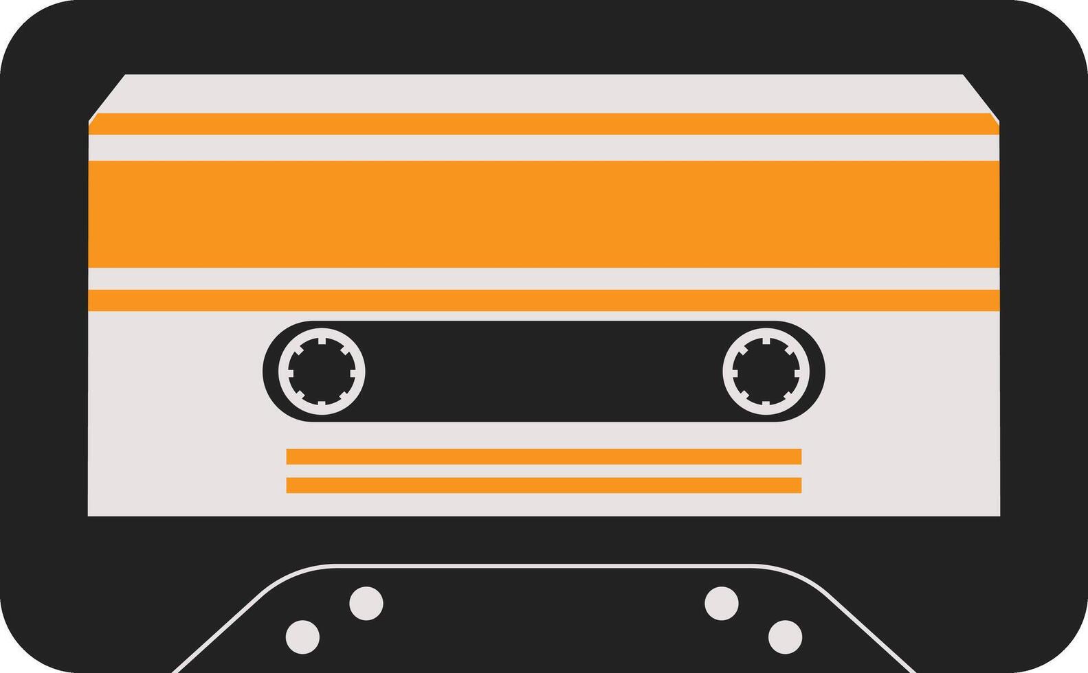 Retro Cassette Tape. Antique Radio Playback Cassette. in Vintage 90s Style vector