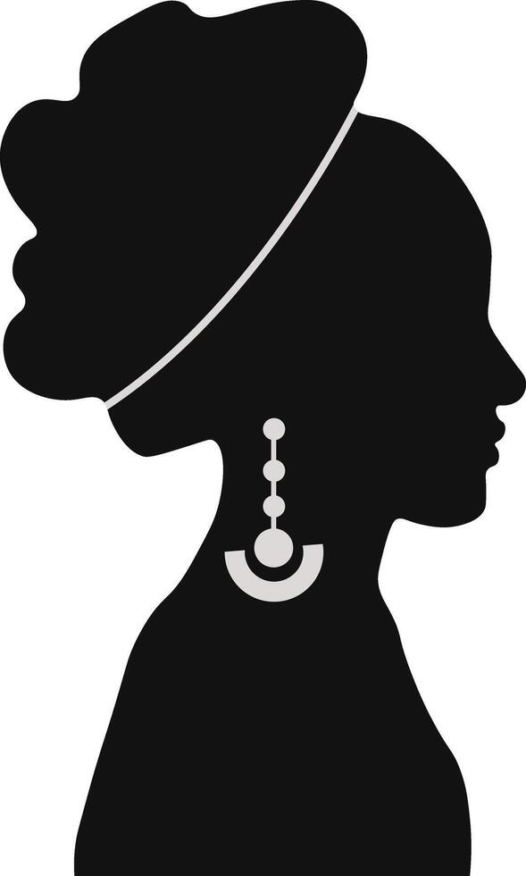 negro historia mes mujer silueta. con algunos accesorios. aislado gráfico diseño vector