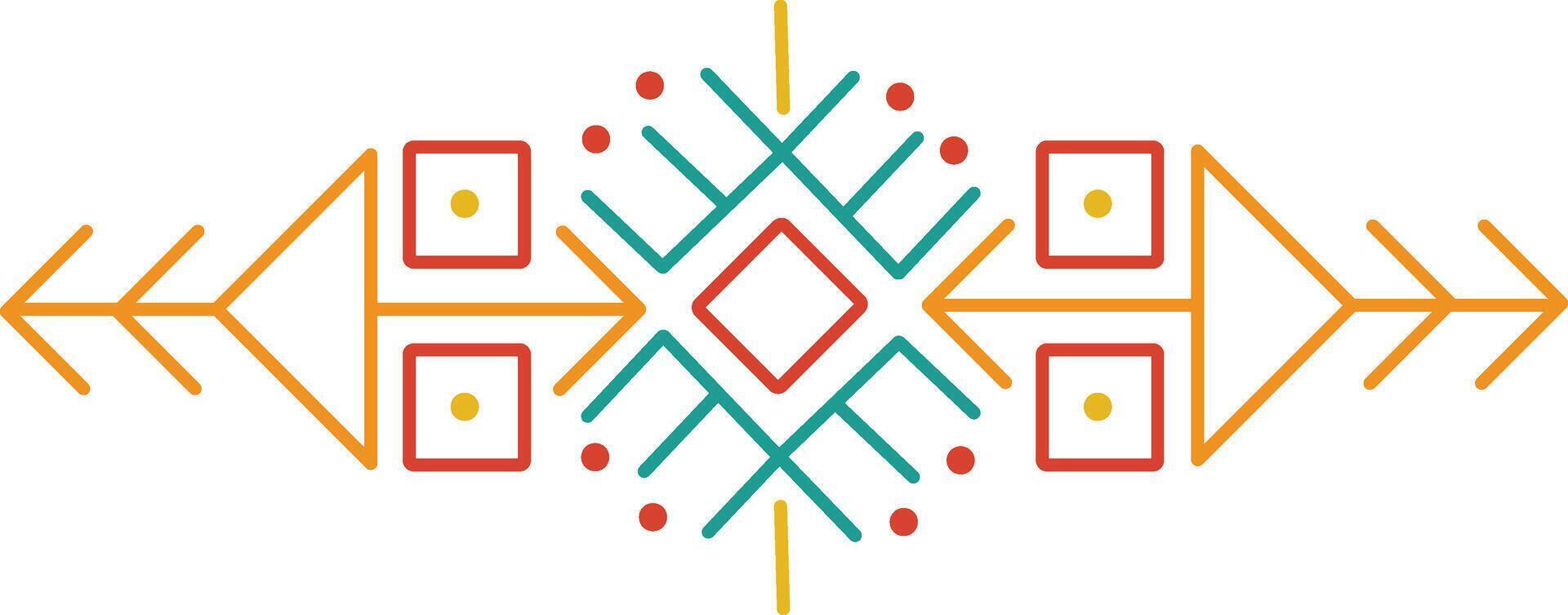Aztec Dividers with Seamless Pattern. Ethnic Tribal Borders. Illustration on White Background vector