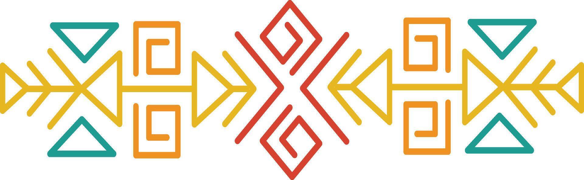 Aztec Dividers with Seamless Pattern. Ethnic Tribal Borders. Illustration on White Background vector