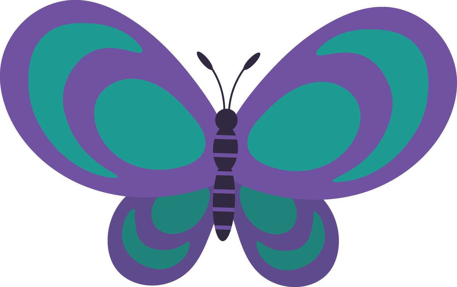 Adorable Butterfly Illustration in Flat Cartoon Design. Isolated on White Background vector