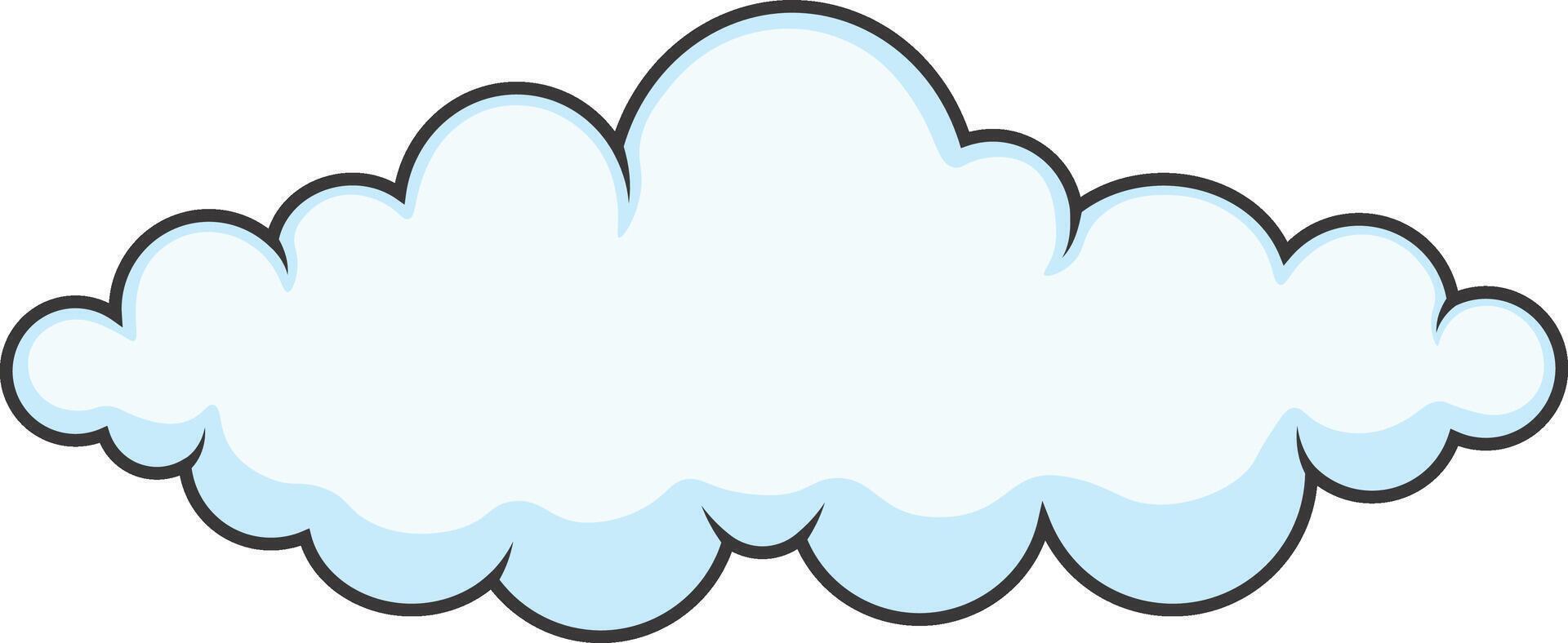 dibujos animados nubes en blanco antecedentes. Cloudscape elemento vector