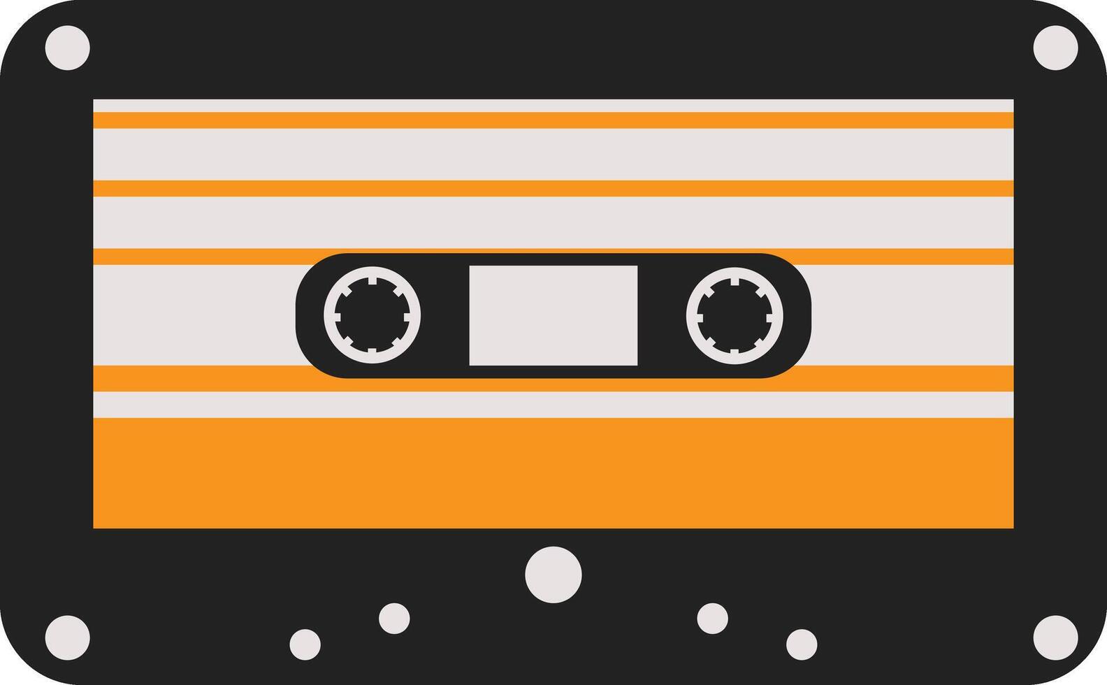 Retro Cassette Tape. Antique Radio Playback Cassette. in Vintage 90s Style vector