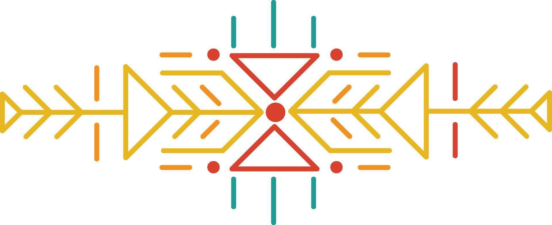 Aztec Dividers with Seamless Pattern. Ethnic Tribal Borders. Illustration on White Background vector