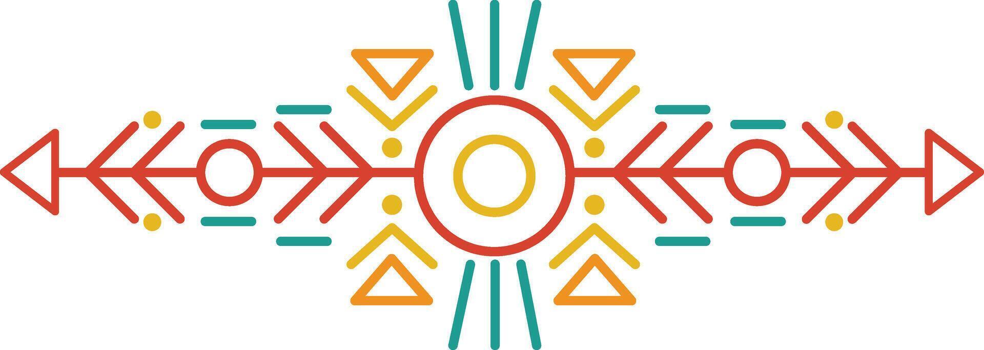 Aztec Dividers with Seamless Pattern. Ethnic Tribal Borders. Illustration on White Background vector