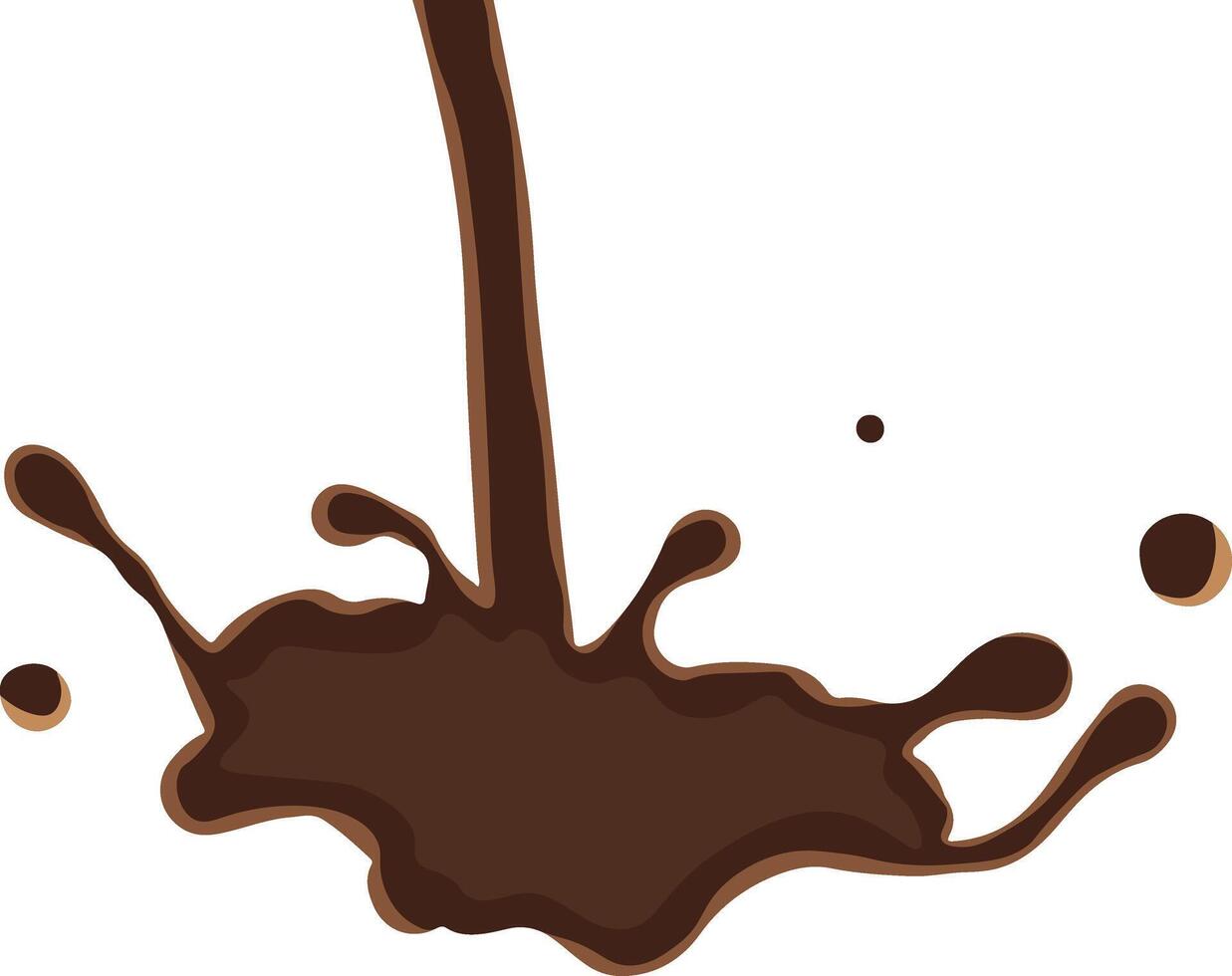 Chocolate Splash on White Background. Melting Chocolate vector