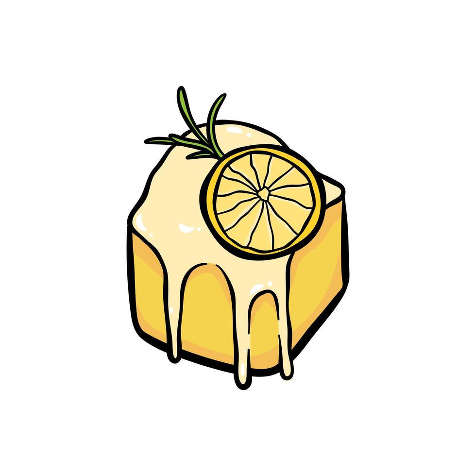 illustration of orange yellow pudding with color vector