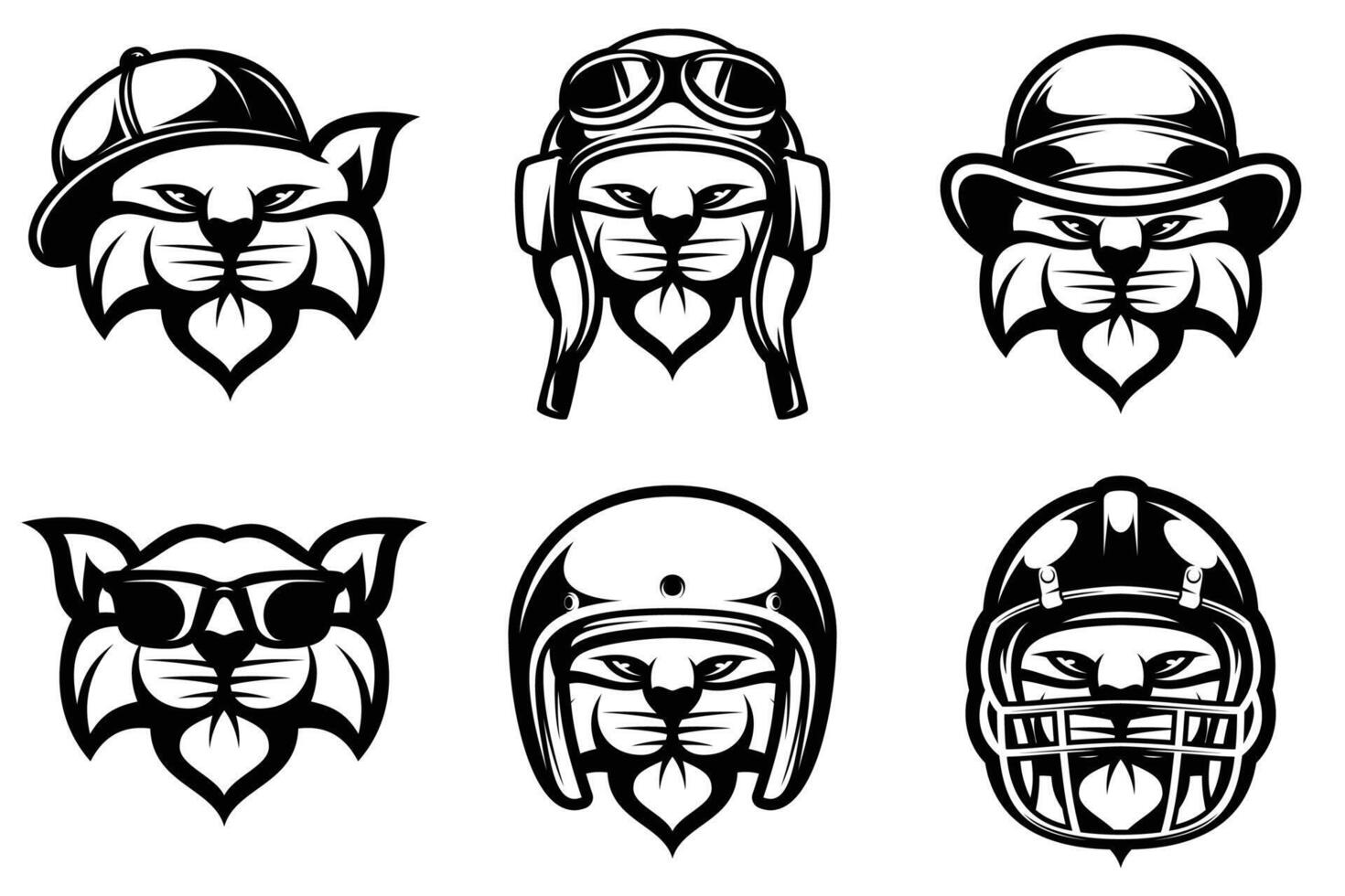 Cats Head Outline Version Bundle vector