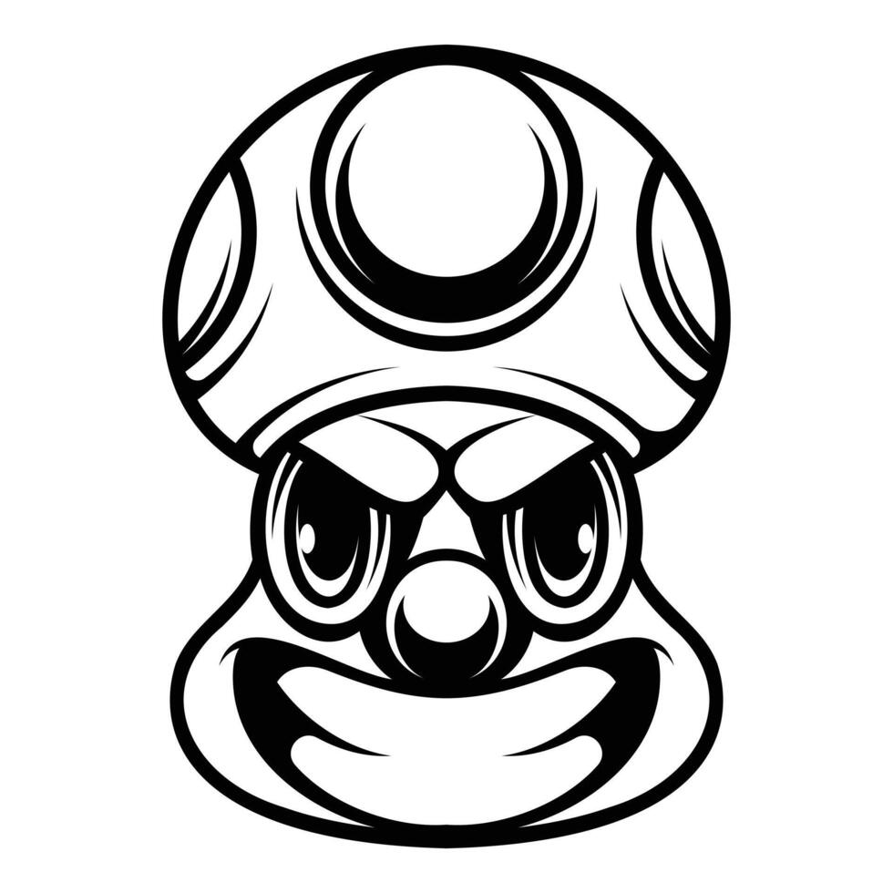 Clown Mushroom Hat Outline Version vector