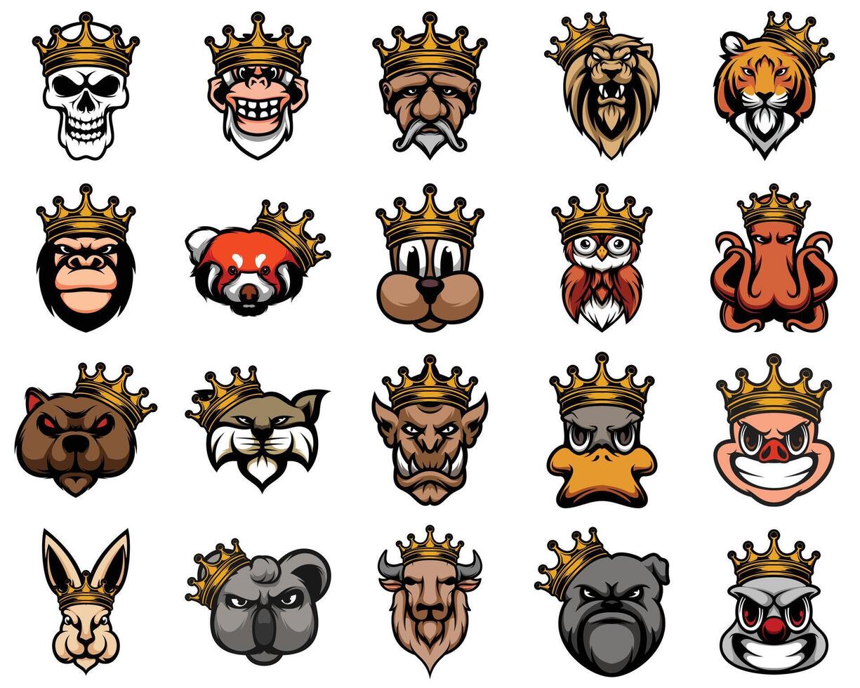 King Mascot Design Bundle vector