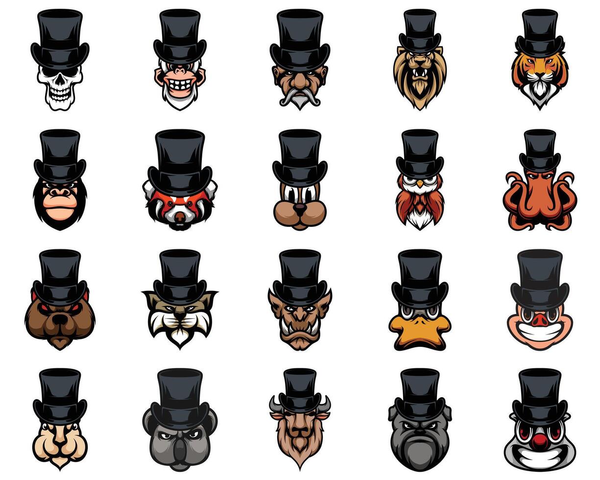 Top Hat Mascot Design Bundle vector