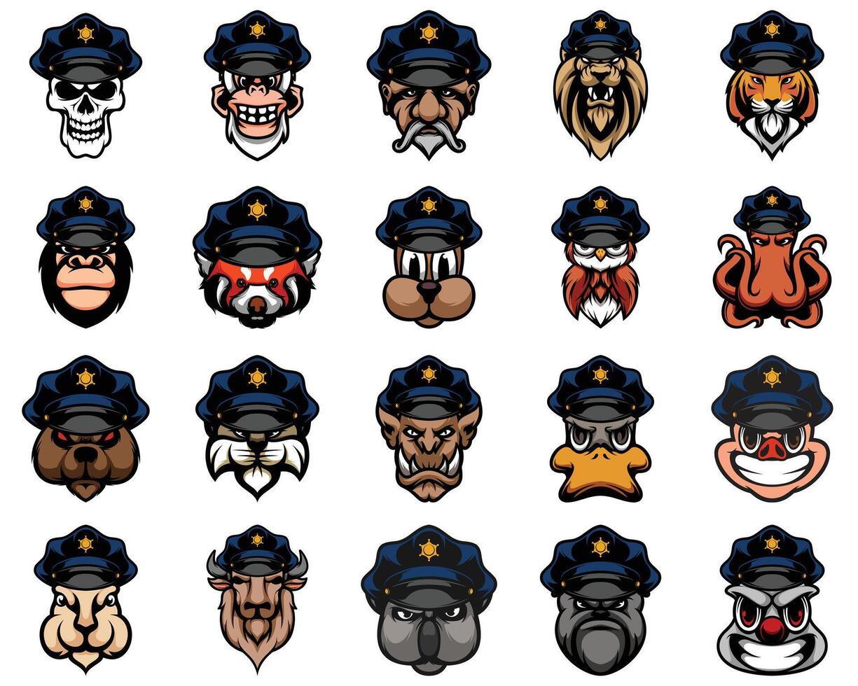 policía mascota diseño haz vector