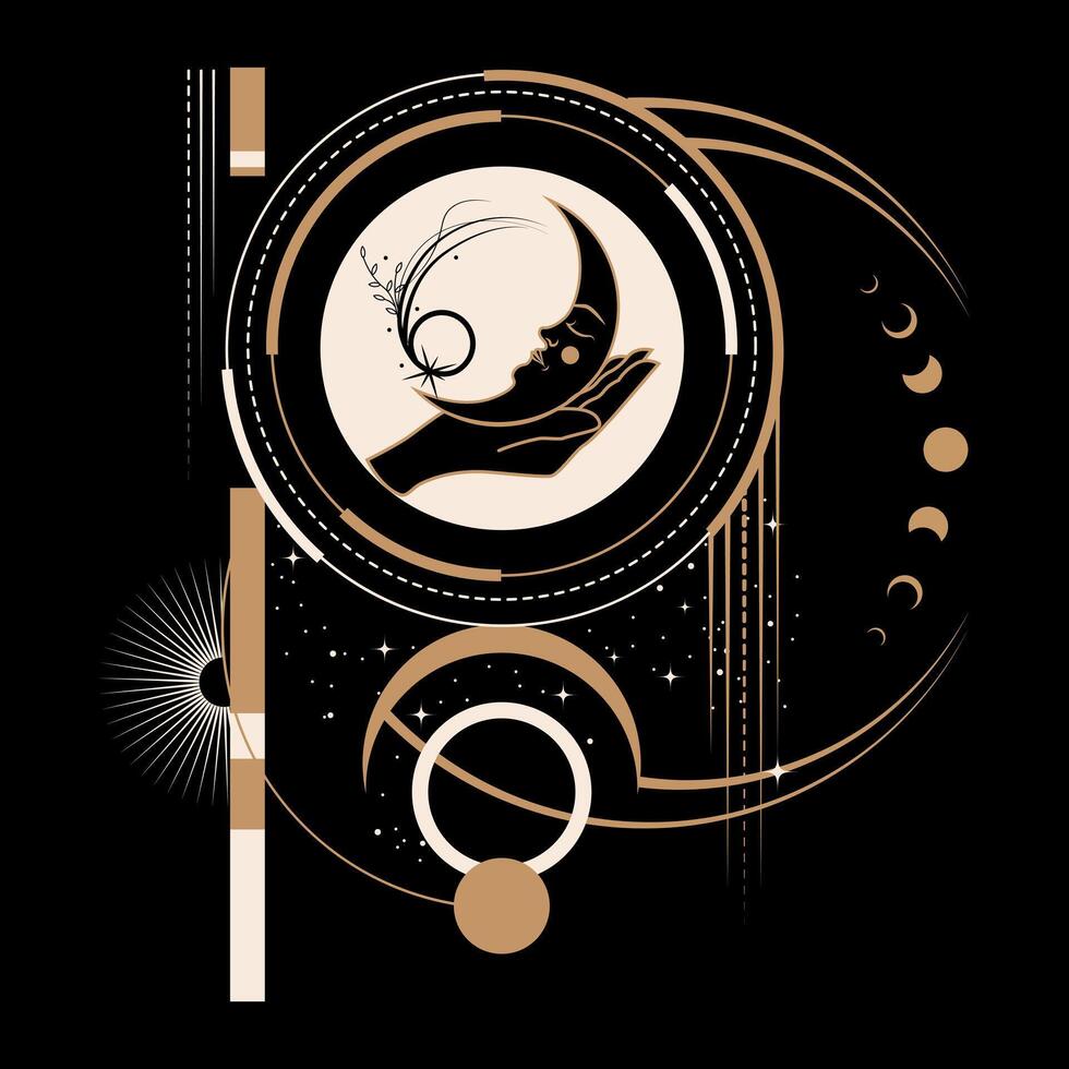 Magical Mystical and Esoteric Celestial Constellation Illustration vector