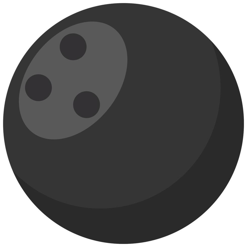 Black bowling ball flat illustration isolated on white background. vector