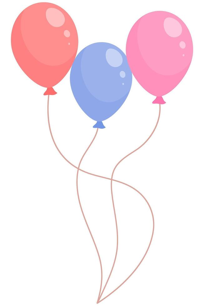 flat balloon birthday icon illustration for party design isolated on white background. vector