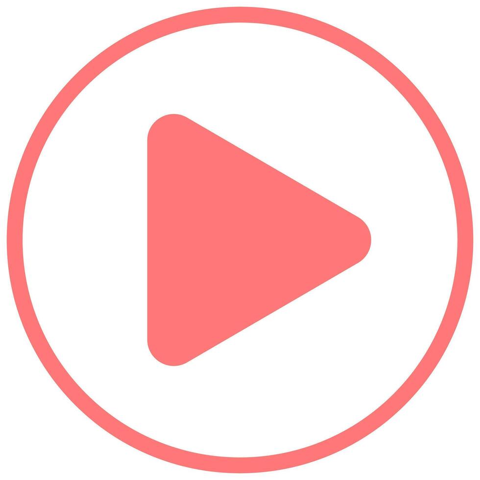 Play button flat icon isolated on white background. vector