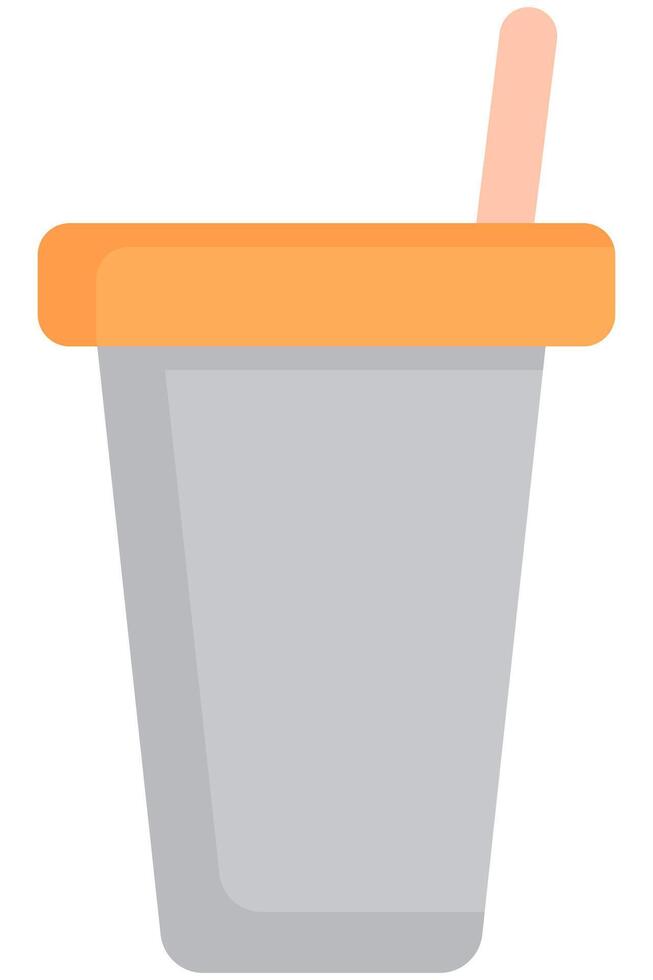 suave bebida taza con Paja plano ilustración aislado en blanco antecedentes vector