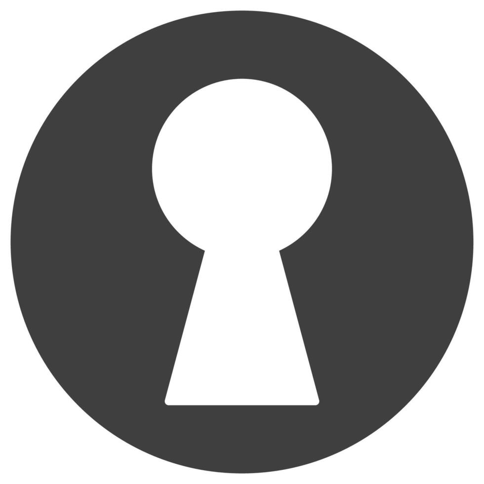 Door keyhole access flat icon isolated on white background. vector