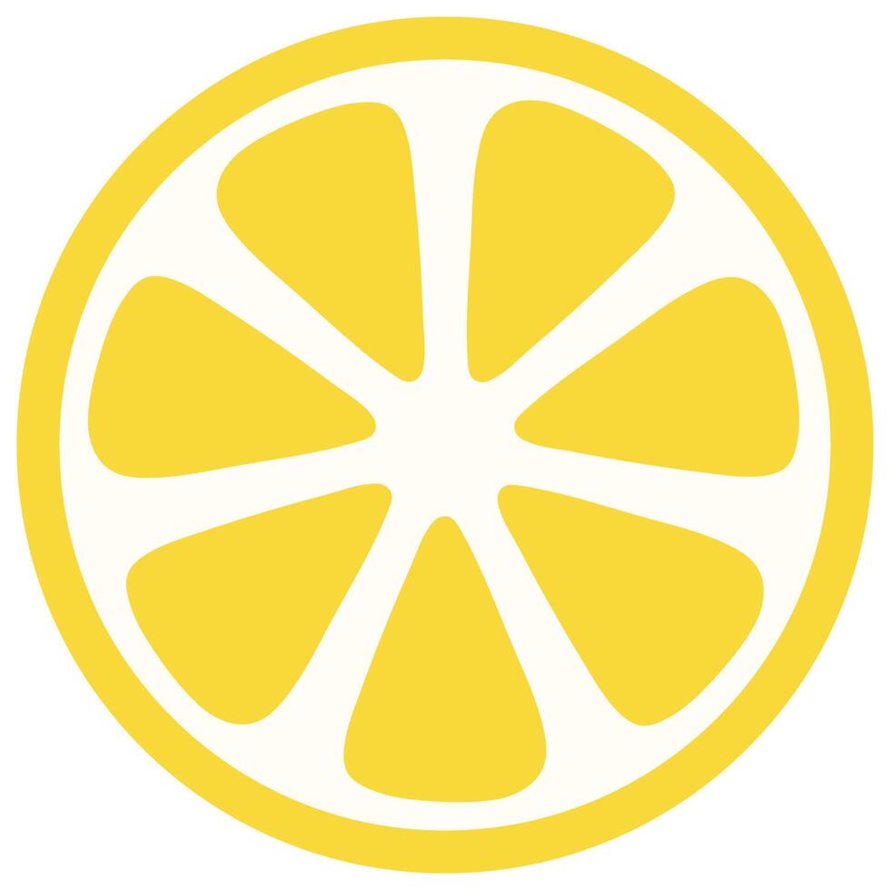 Lemon slice flat icon isolated on white background. vector