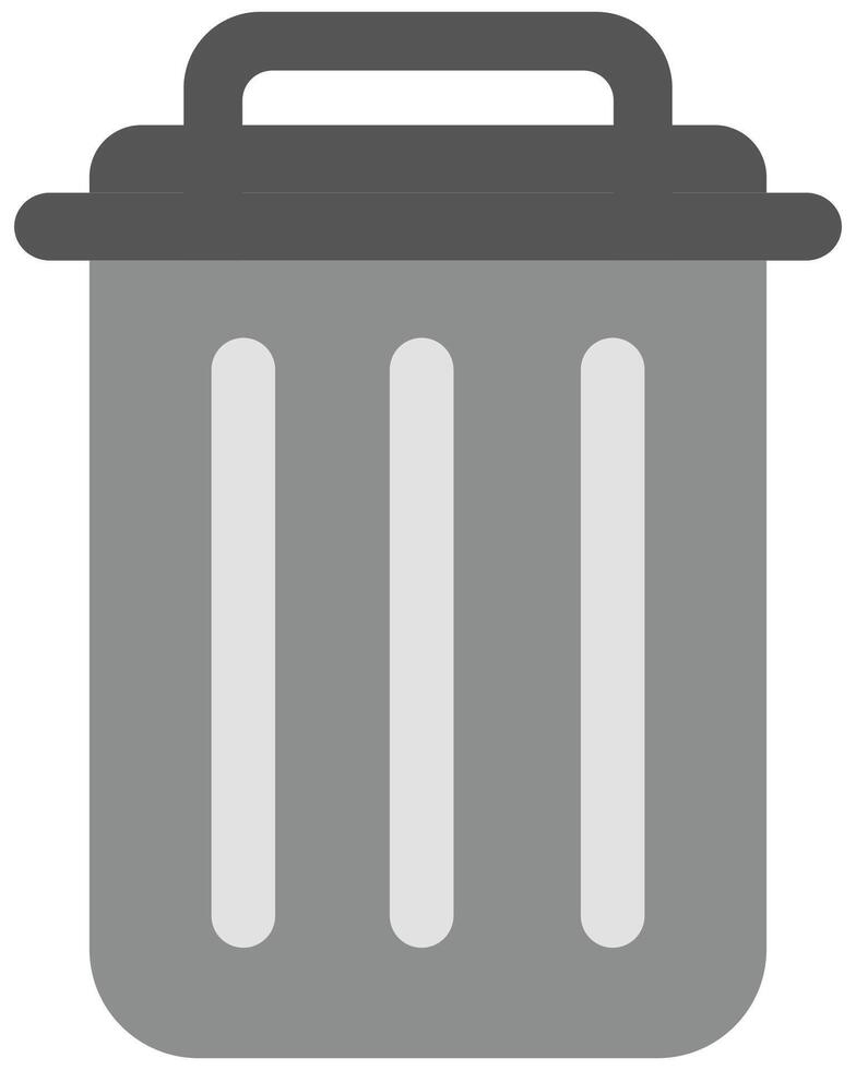 Grey trash can icon isolated on white background. vector