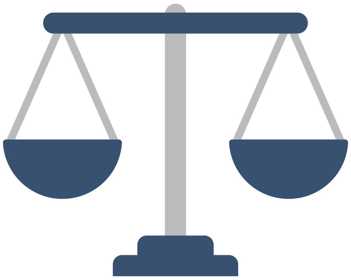 Scales of justice flat icon isolated on white background. vector