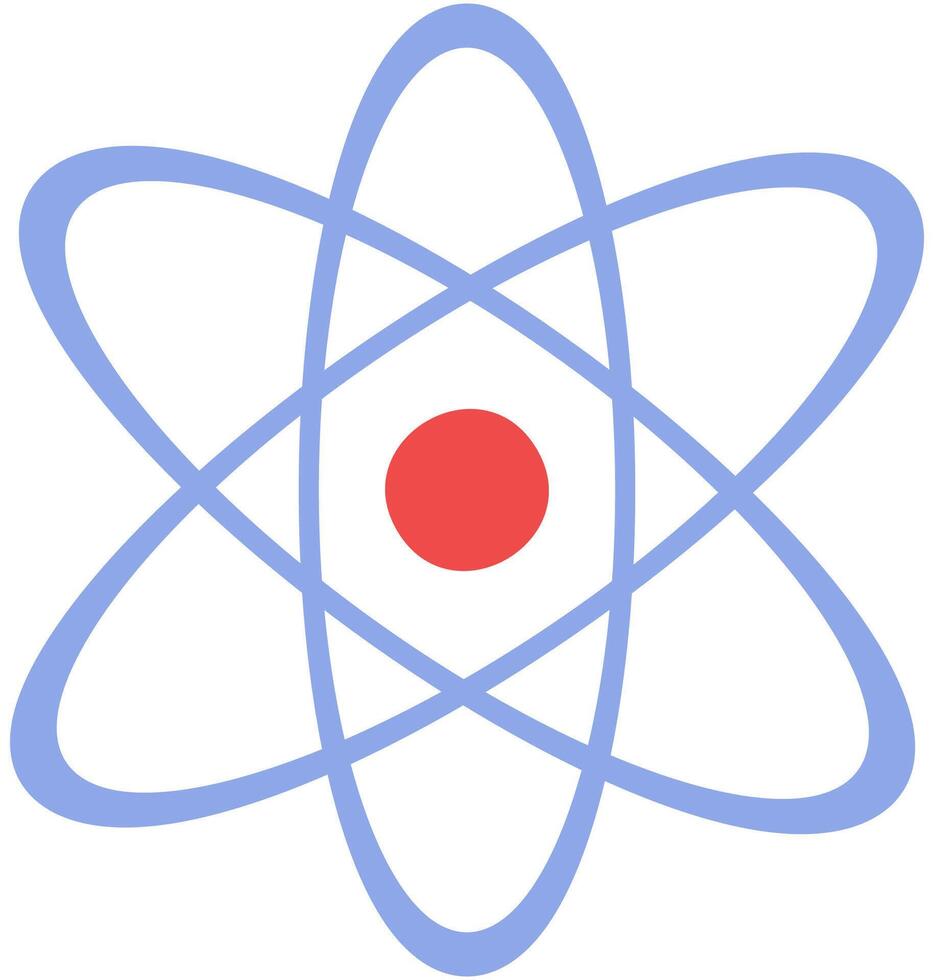 Atom flat icon isolated on white background. vector