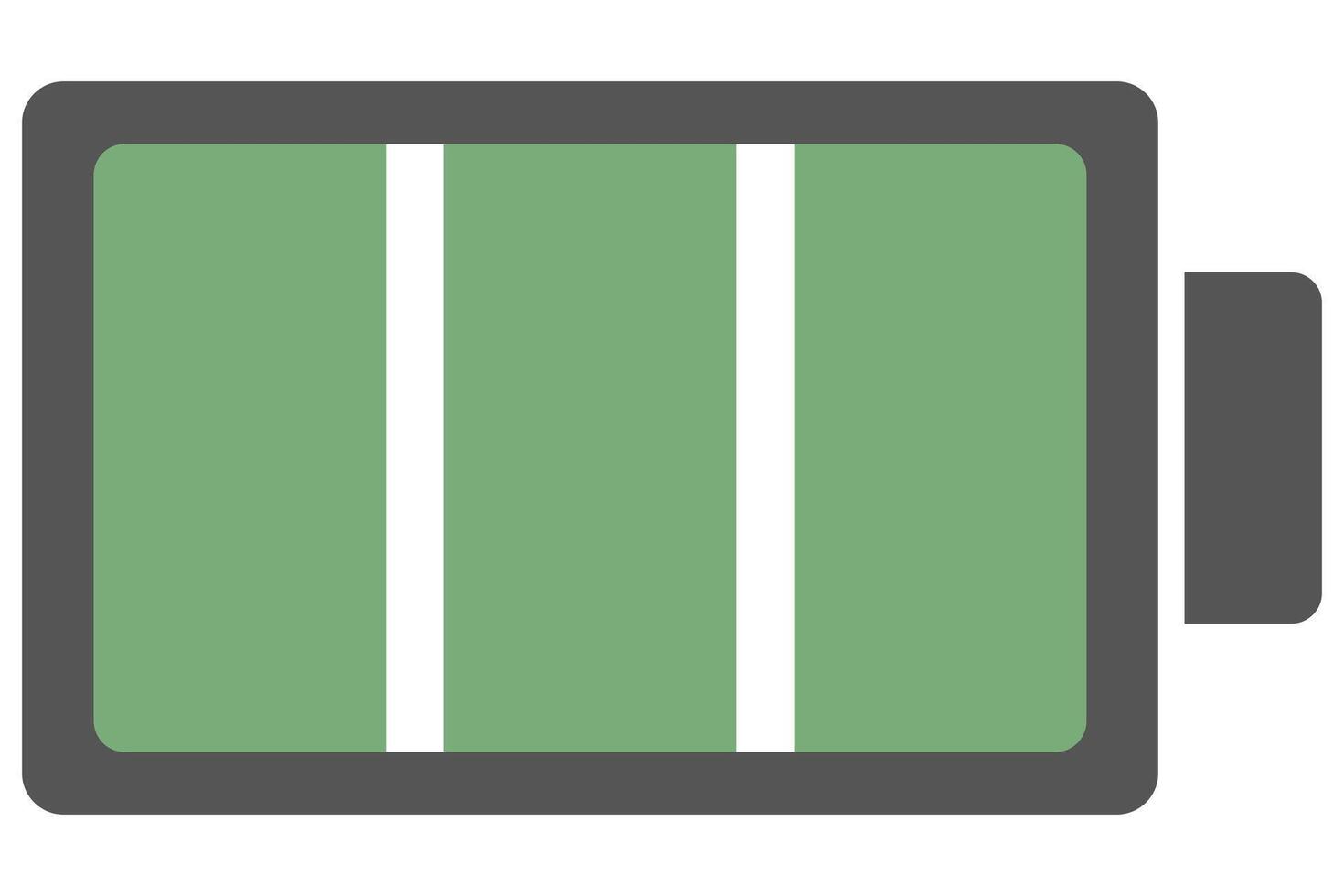 Full battery flat icon isolated on white background. vector