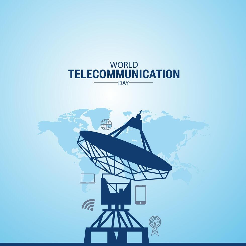 World Telecommunication Day background or banner creative design concept idea template, International Internet Day. vector