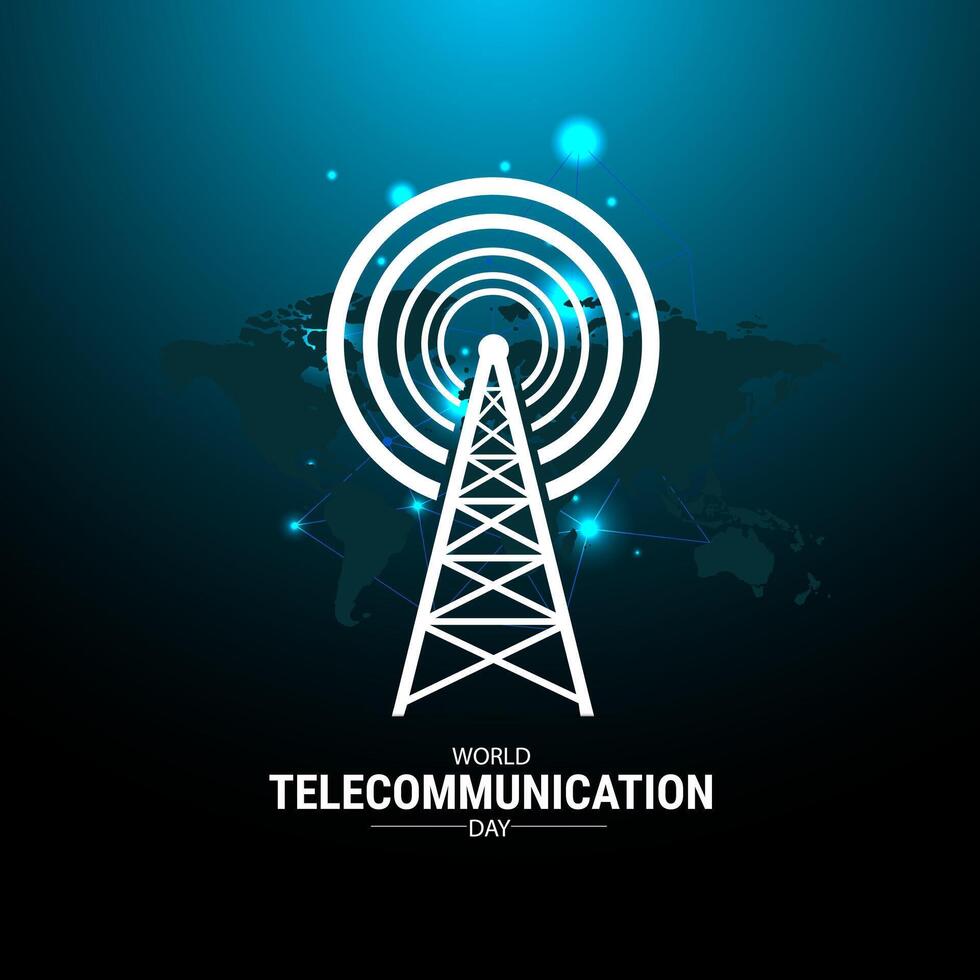 World Telecommunication Day background or banner creative design concept idea template, International Internet Day. vector