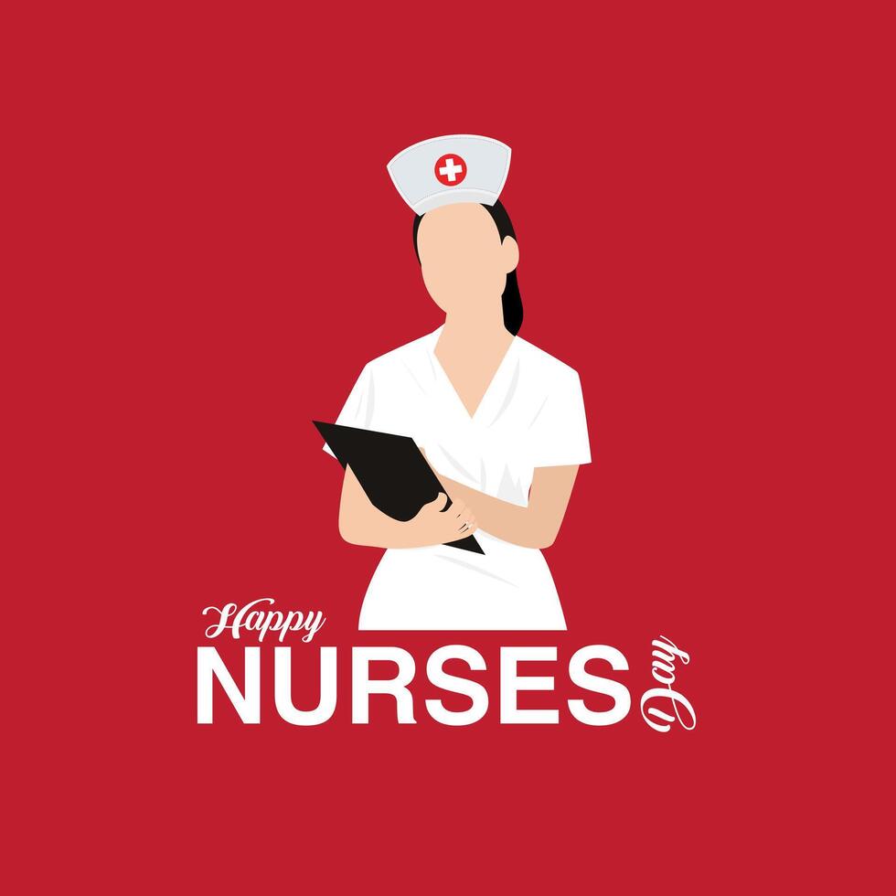 International Nurses Day . May 12th International Nurses Day thank you card. Thank you for your hard work, National Nurses Day is observed in United States on 6th May nurses make to society vector
