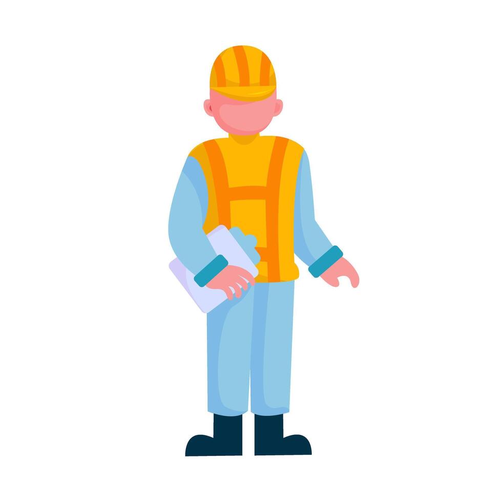 Construction worker character illustration sets vector