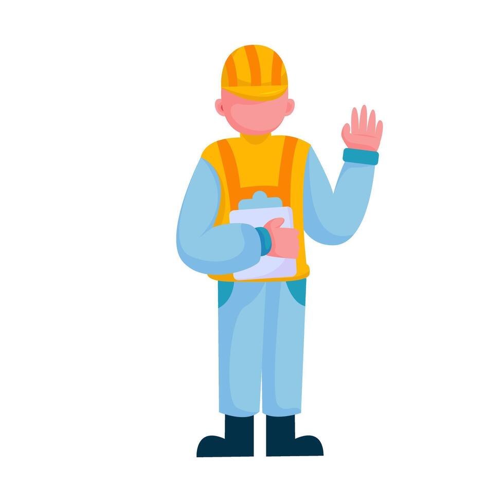 Construction worker character illustration sets vector