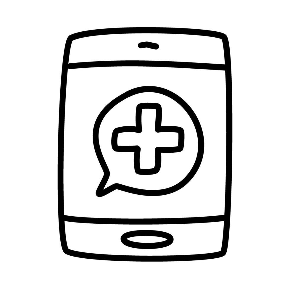 chat of medical check up with doodle icons vector